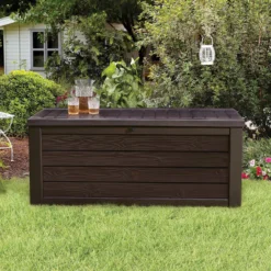 Keter Westwood Outdoor Garden Storage Box 570L - Brown -Keter Store 12828828 1094858568487996