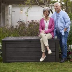 Keter Westwood Outdoor Garden Storage Box 570L - Brown -Keter Store 12828828 1424858568511597