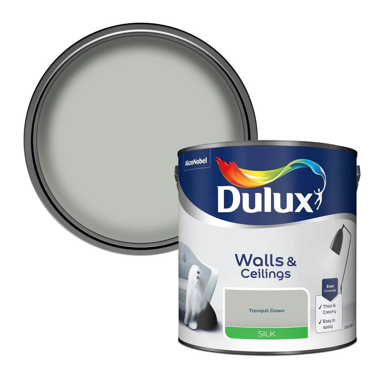 Dulux Silk Emulsion Paint Tranquil Dawn - 2.5L Dulux Silk Emulsion Paint Tranquil Dawn - 2.5L -Keter Store 12831803 1504831907891253