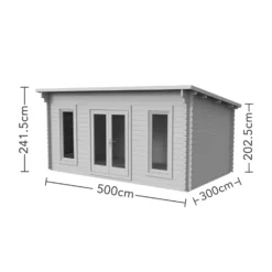 Forest Elmley 5.0m X 3.0m Log Cabin Double Glazed 24kg Polyester Felt, No Underlay -Keter Store 12832780 1974833197678685