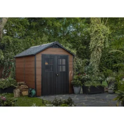 Keter Newton 7.5 X 9ft Outdoor Plastic Garden Storage Shed - Brown -Keter Store 12833042 4094843484755167