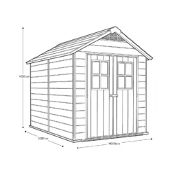 Keter Newton 7.5 X 9ft Outdoor Plastic Garden Storage Shed - Brown -Keter Store 12833042 4104843484562846