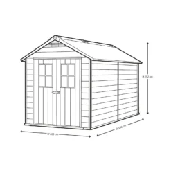 Keter Newton 7.5 X 11ft Outdoor Plastic Garden Storage Shed - Brown -Keter Store 12833045 1084843485053469