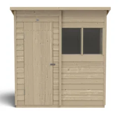 Forest 6 X 4ft Overlap Pressure Treated Pent Shed -Keter Store 12833288 1114833198188748