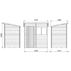Forest 6 X 4ft Overlap Pressure Treated Pent Shed -Keter Store 12833288 1534833198061413