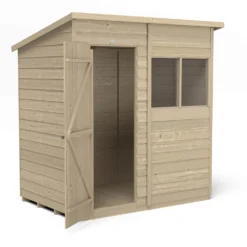Forest 6 X 4ft Overlap Pressure Treated Pent Shed -Keter Store 12833288 1794833198127527