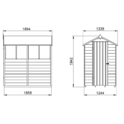 Forest 6 X 4ft Overlap Pressure Treated Apex Shed- 4 Window 8 Forest 6 X 4ft Overlap Pressure Treated Apex Shed- 4 Window -Keter Store 12833289 2434833201959823