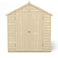 Forest 8 X 6ft Overlap Pressure Treated Apex Shed - Double Door 4 Windows -Keter Store 12833293 5254833197690745