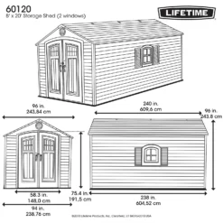 Lifetime 8 X 20 Ft Outdoor Storage Shed -Keter Store 12836592 5145012583846294