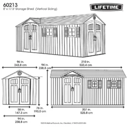 Lifetime 17.5 X 8 Ft Dual Entry Outdoor Storage Shed -Keter Store 12836595 2485012583902295