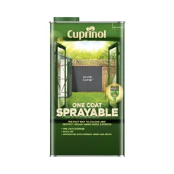 Cuprinol One Coat Sprayable Shed & Fence Paint - Silver Copse - 5L