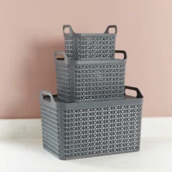 Small Urban Storage Basket With Lid - Graphite -Keter Store 12837349 4634960190076618