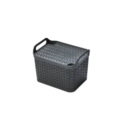 Medium Urban Storage Basket With Lid - Graphite