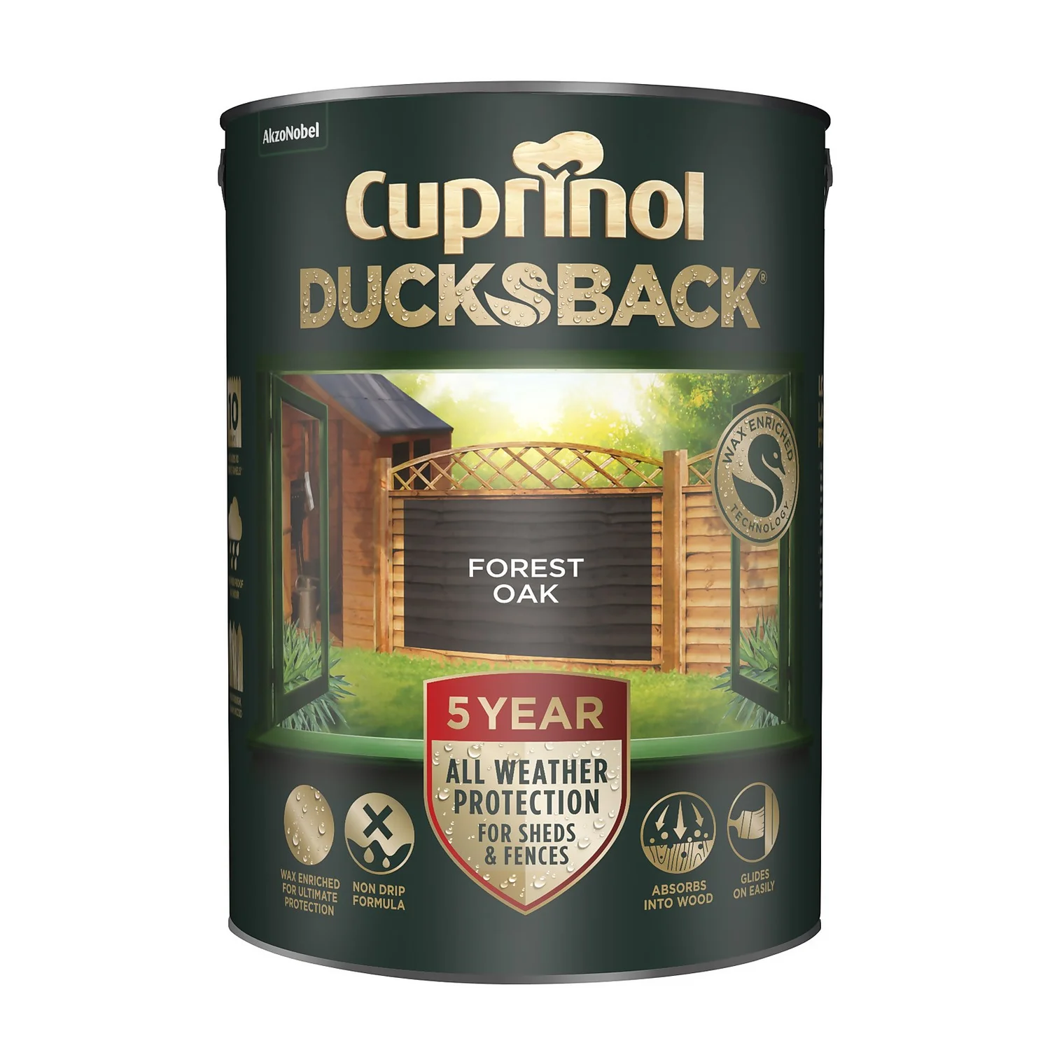Cuprinol 5 Year Ducksback - Forest Oak - 5L Cuprinol 5 Year Ducksback - Forest Oak - 5L -Keter Store 12837866 1474865616248631