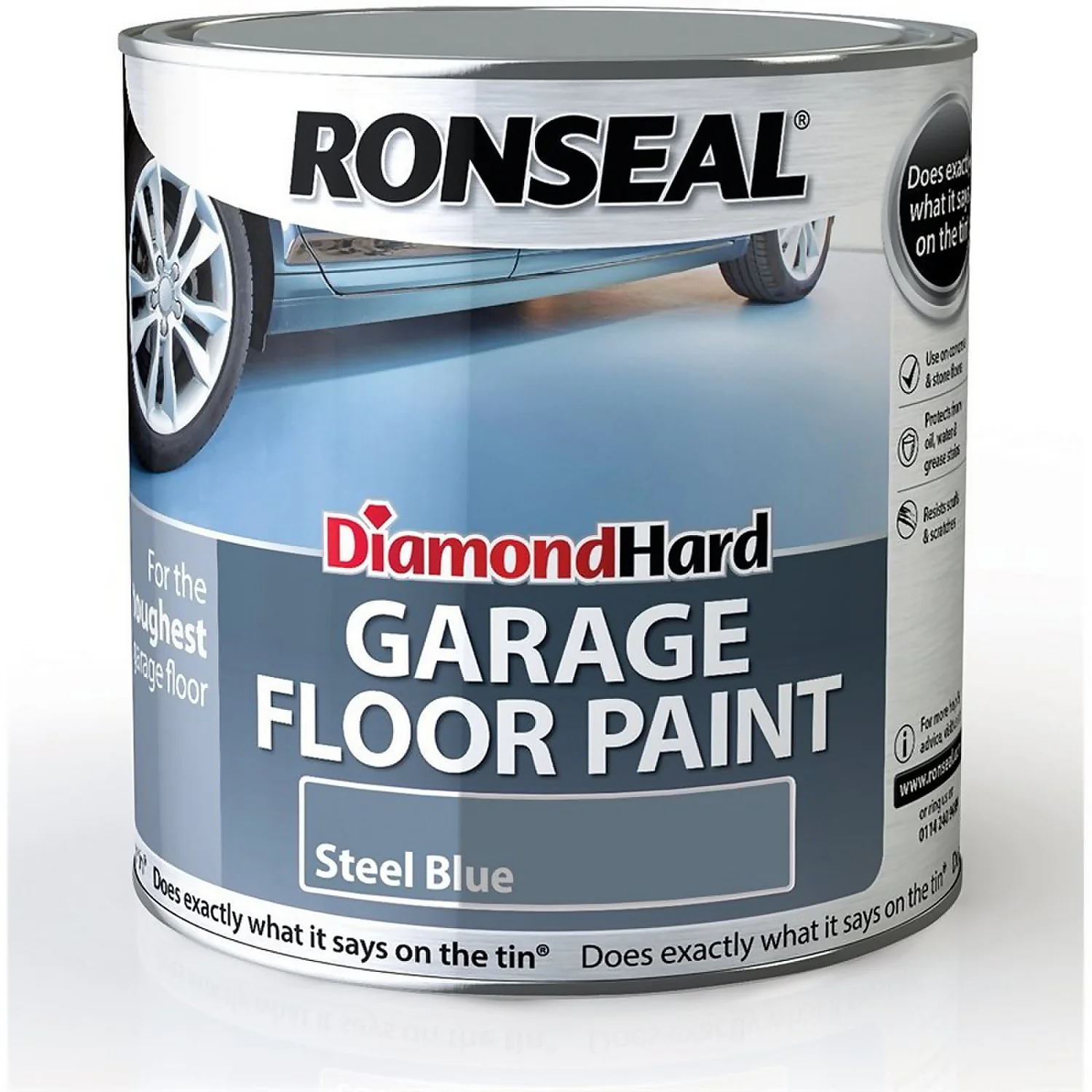 Ronseal Diamond Hard Steel Blue - Garage Floor Paint - 2.5L Ronseal Diamond Hard Steel Blue - Garage Floor Paint - 2.5L -Keter Store 12840473 2354847480257395