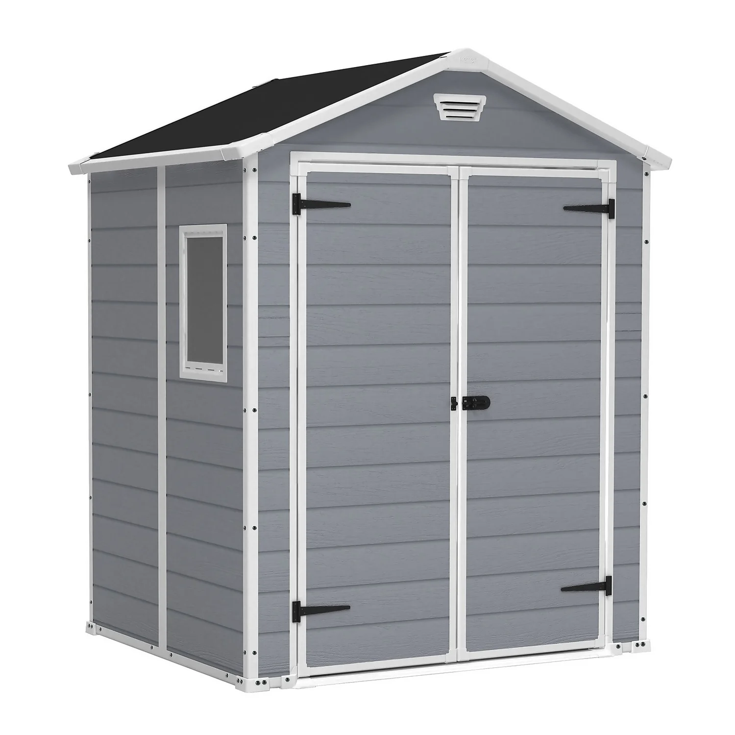 Keter Manor 6 x 5ft Outdoor Plastic Garden Storage Shed - Grey Keter Manor 6 X 5ft Outdoor Plastic Garden Storage Shed - Grey -Keter Store 12840570 1255036178179955