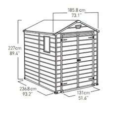 Keter Manor 6 X 8ft Outdoor Garden Apex Storage Shed - Grey -Keter Store 12840573 1965036178853998