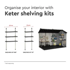 Keter Oakland 11 X 7.5ft Outdoor Garden Apex Storage Shed - Grey -Keter Store 12840588 1745036179845027