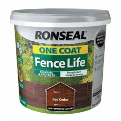 Ronseal One Coat Fence Life Paint Red Cedar - 5L -Keter Store 12841672 9264942087194441
