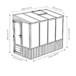 Country Living Southwell 8 X 4ft Premium Lean To Greenhouse Painted + Installation - Thorpe Towers -Keter Store 12876015 6364843879586487