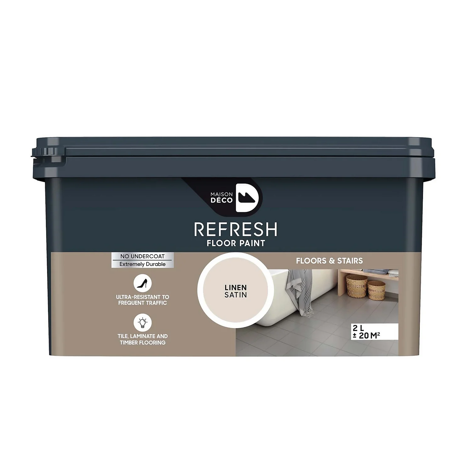 Maison Deco Refresh Floor & Stairs Paint Linen - 2L Maison Deco Refresh Floor & Stairs Paint Linen - 2L -Keter Store 12878371 1014866379101375