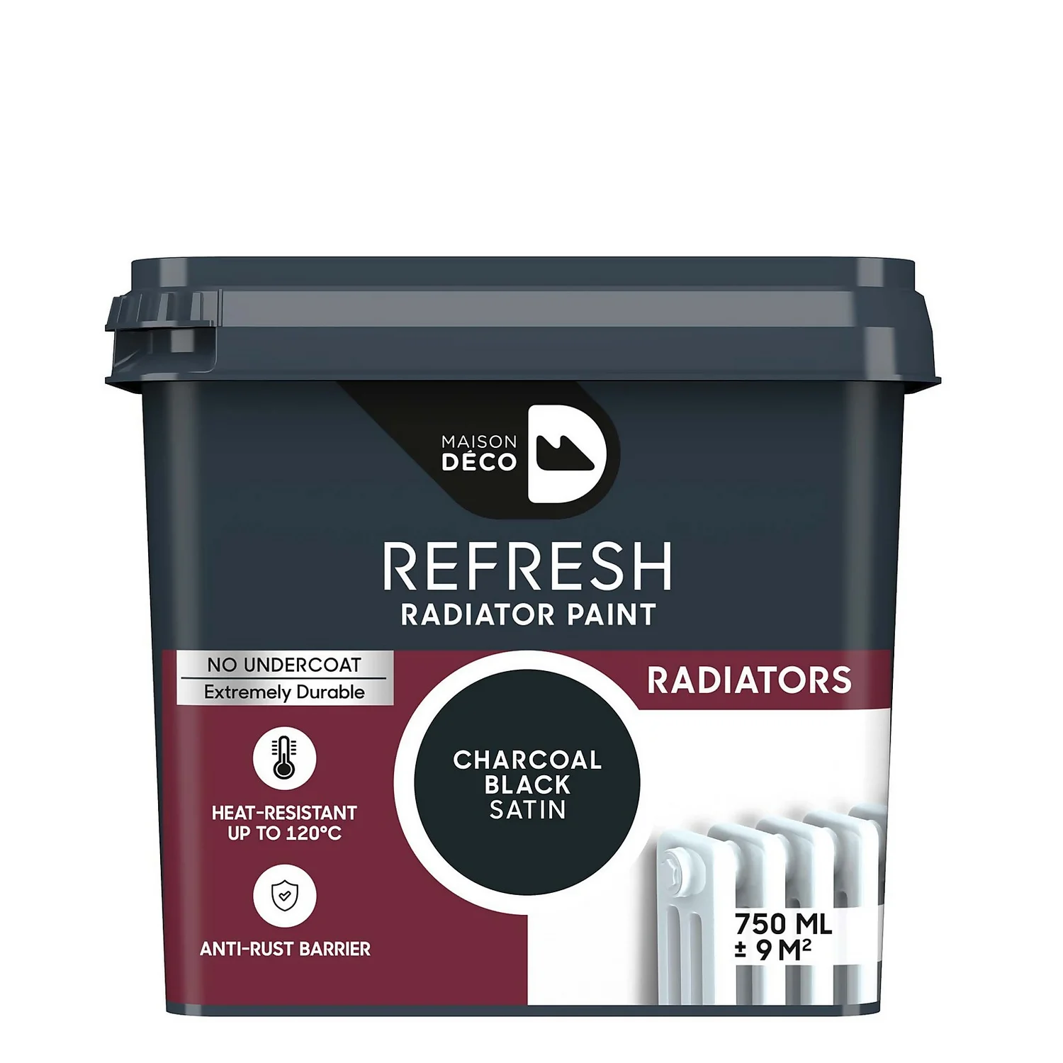 Maison Deco Refresh Radiator Paint Charcoal Black - 750ml Maison Deco Refresh Radiator Paint Charcoal Black - 750ml -Keter Store 12878379 2044866647744139
