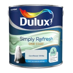 Dulux Simply Refresh One Coat Matt Emulsion Paint Cornflower White - 2.5L -Keter Store 12881549 7074843847351640