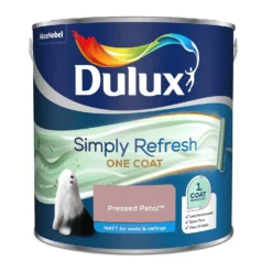 Dulux Simply Refresh One Coat Matt Emulsion Paint Pressed Petal - 2.5L -Keter Store 12881560 9034843843661349