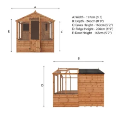 Country Living Grassthorpe 8 X 6ft Traditional Apex Greenhouse Combi Shed Painted + Installation - Thorpe Towers -Keter Store 12881652 1704976288449449