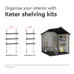 Keter Premier 7 X 7ft Outdoor Garden Apex Storage Shed - Grey -Keter Store 12882034 9065036180642424