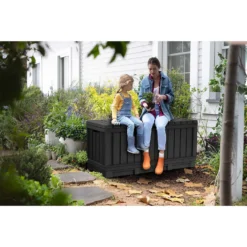 Keter Kentwood Outdoor Garden Storage Box 350L - Graphite -Keter Store 12885762 2124899008544693