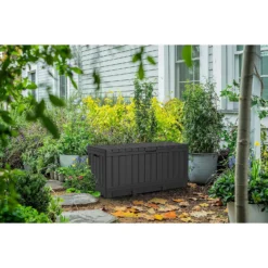 Keter Kentwood Outdoor Garden Storage Box 350L - Graphite -Keter Store 12885762 3464899008568981