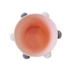 Round Cotton Rope Blush Pom Pom Basket -Keter Store 12886596 9294857031512957