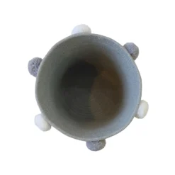 Round Cotton Rope Grey Pom Pom Basket -Keter Store 12886597 1874857031618479