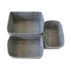 Set Of 3 Grey Oval Felt Baskets -Keter Store 12886601 1784857031680822