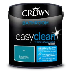 Crown Easyclean® Mouldguard+ Bathroom Mid Sheen Washable Multi Surface Paint Teal® - 2.5L -Keter Store 12886785 1454853416092270