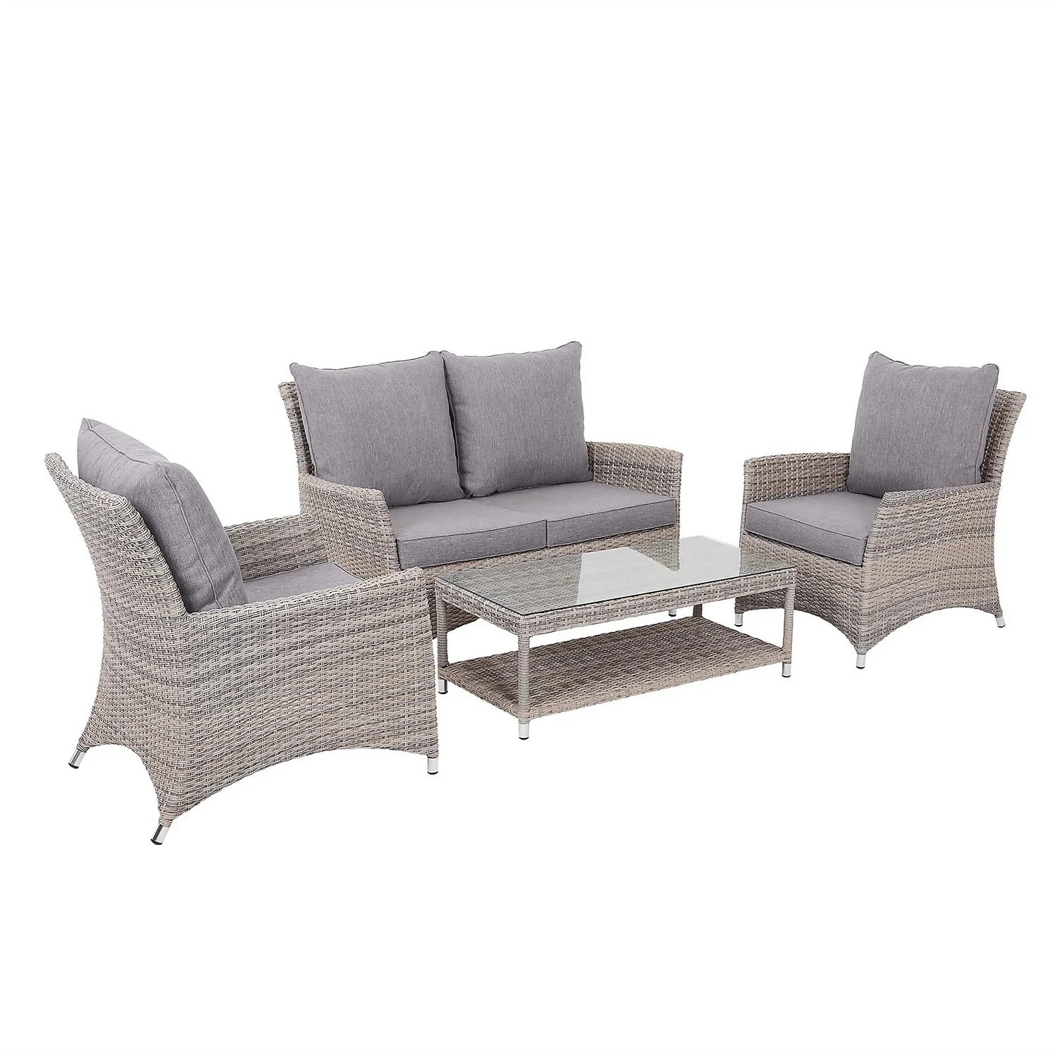 Florence 4 Seater Grey Rattan Garden Sofa Set Florence 4 Seater Grey Rattan Garden Sofa Set -Keter Store 12887803 1594843689581184