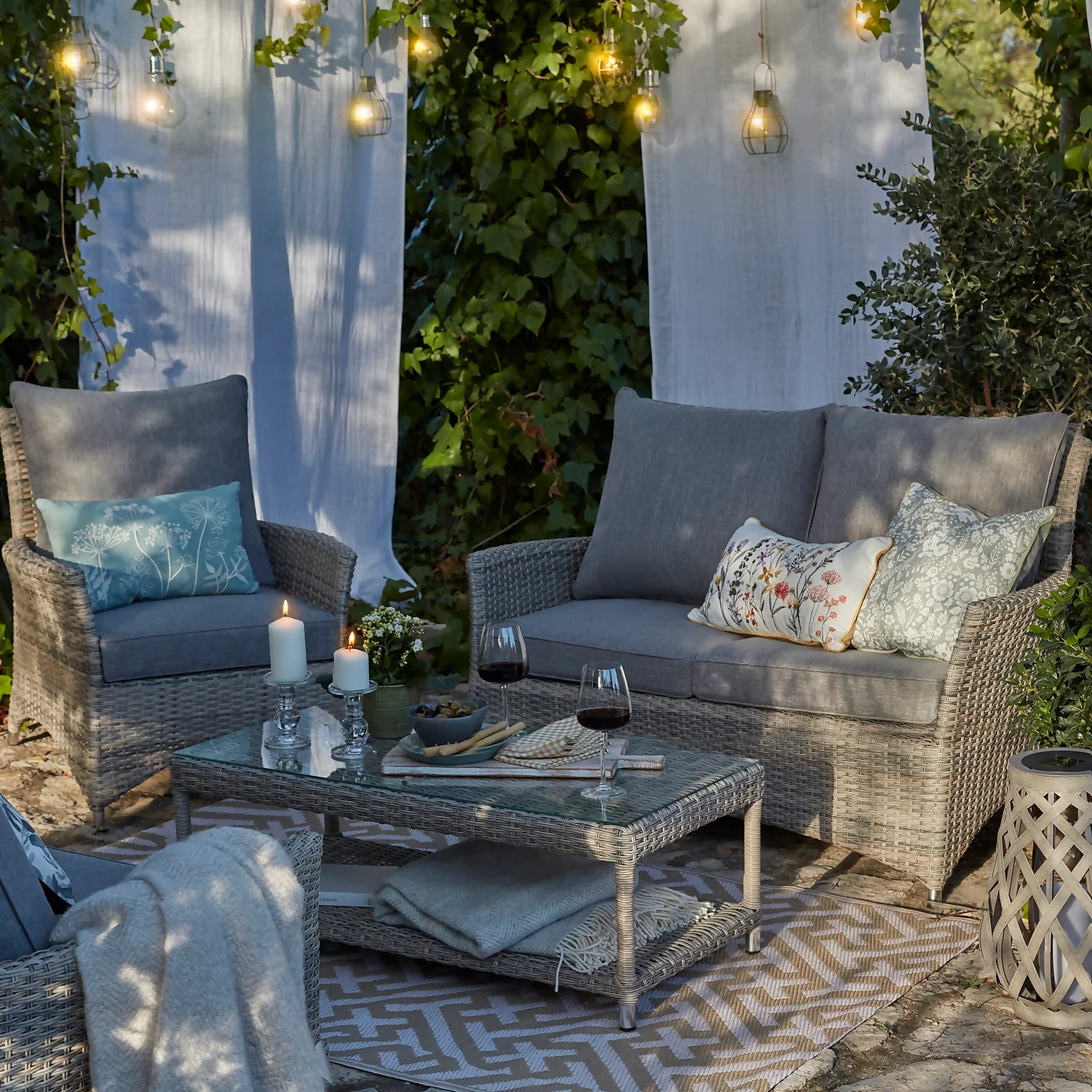 Florence 4 Seater Grey Rattan Garden Sofa Set Florence 4 Seater Grey Rattan Garden Sofa Set -Keter Store 12887803 6295061787155885