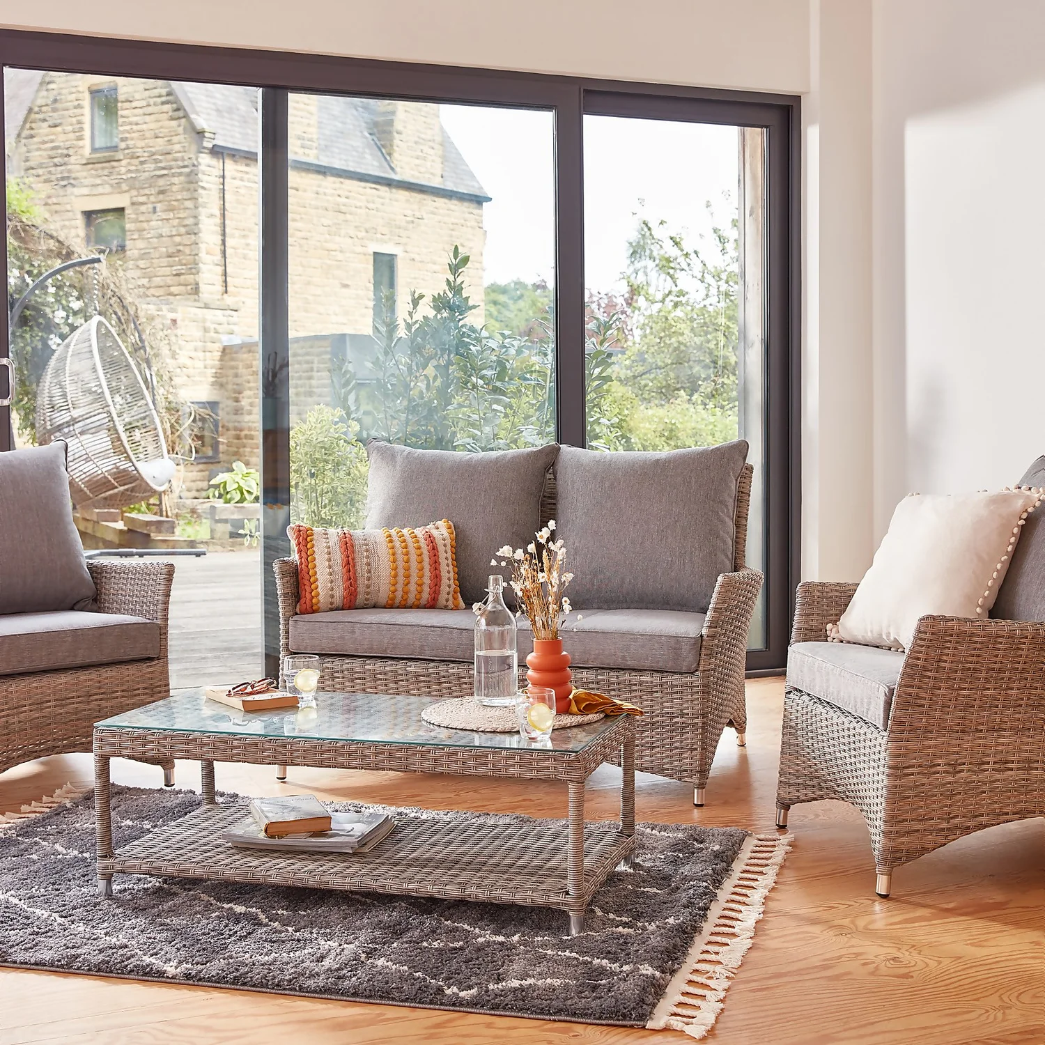 Florence 4 Seater Grey Rattan Garden Sofa Set Florence 4 Seater Grey Rattan Garden Sofa Set -Keter Store 12887803 6775061787110234