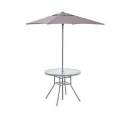 Andorra 4 Seater Garden Dining Set With Parasol -Keter Store 12887989 1114843691022435