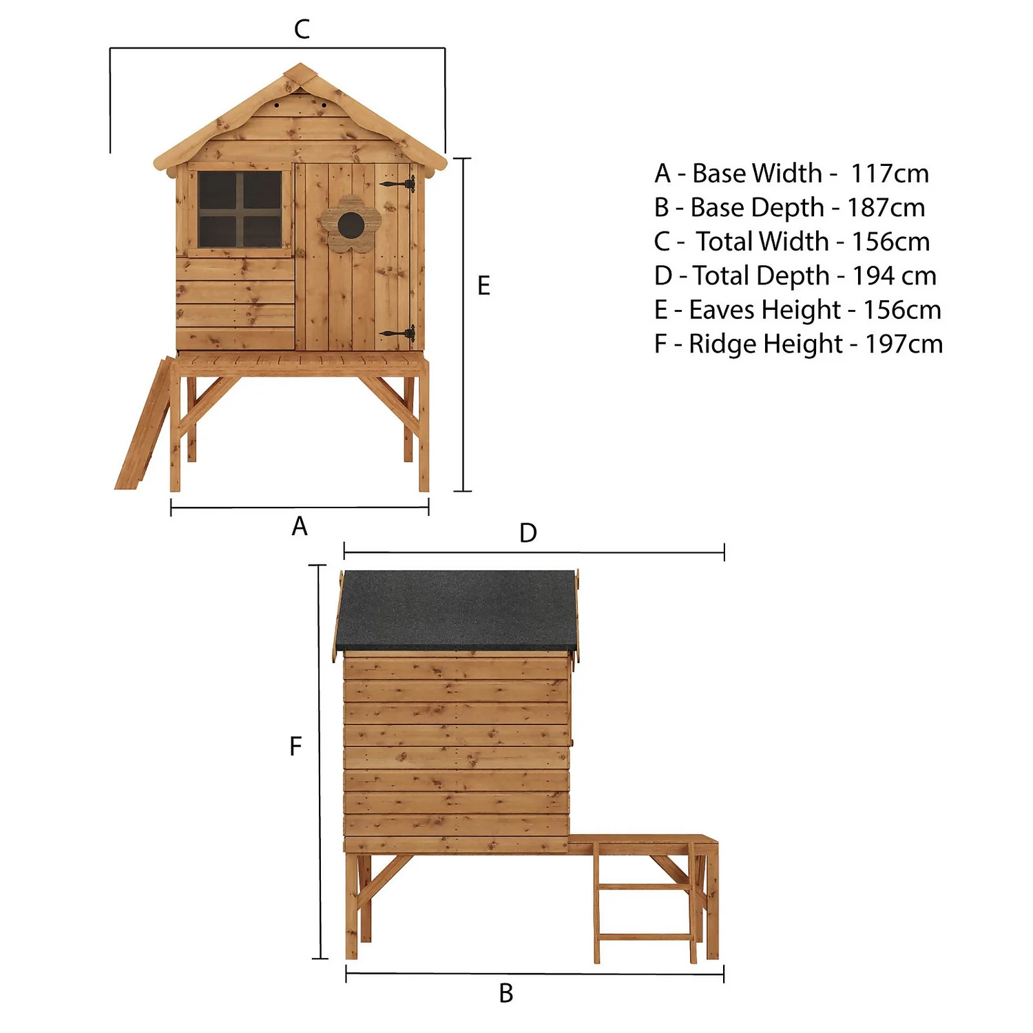 Mercia 4 x 7ft Snug Wooden Playhouse With Tower Mercia 4 X 7ft Snug Wooden Playhouse With Tower -Keter Store 12888282 2125027554190205