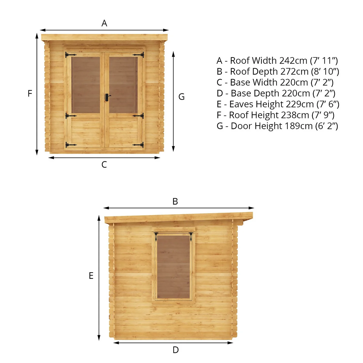 Mercia 2.4 x 2.4m 19mm Log Cabin Mercia 2.4 X 2.4m 19mm Log Cabin -Keter Store 12888471 1725023718480037