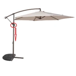3m Overhanging Parasol - Dark Grey -Keter Store 12888567 1484966185560340