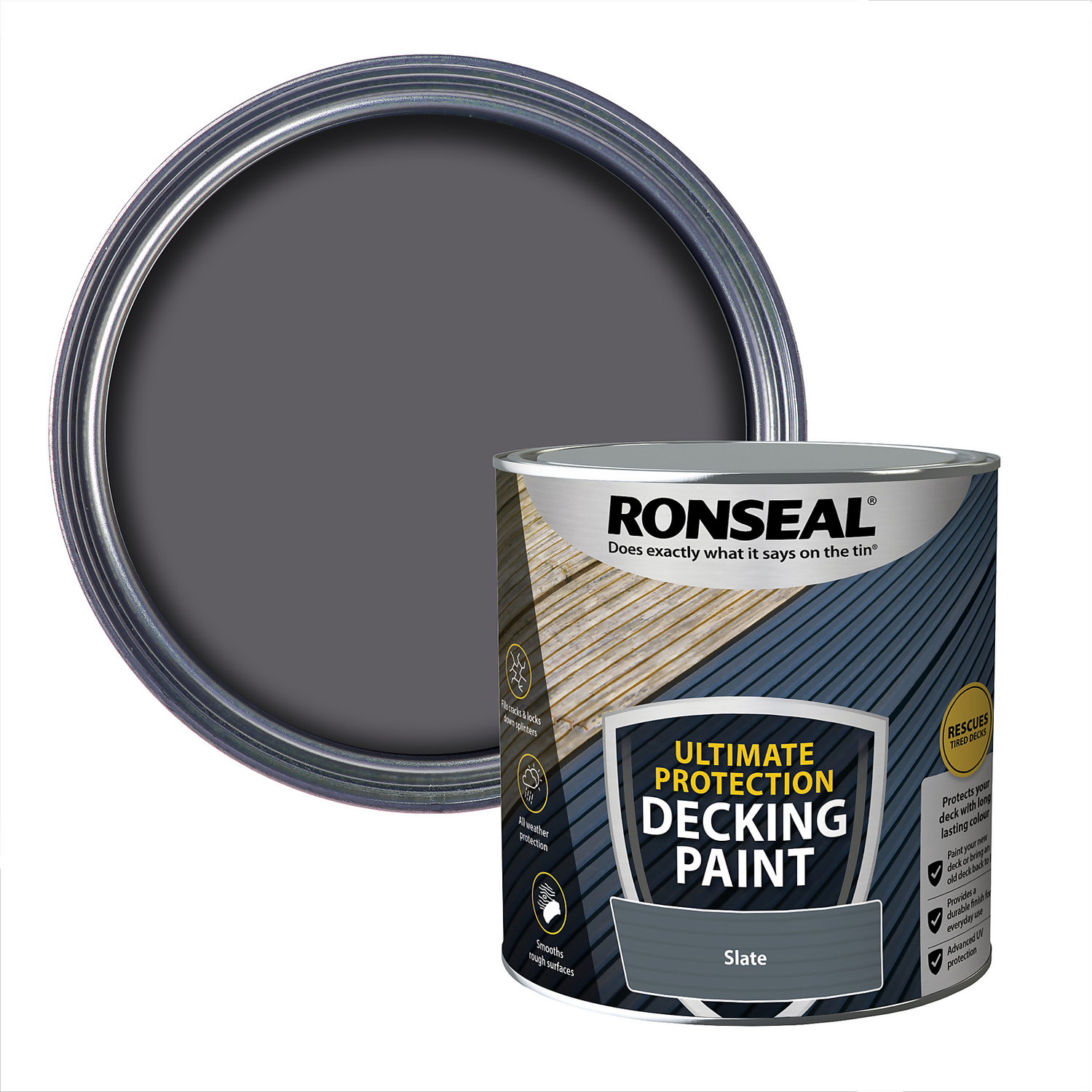 Ronseal Ultimate Protection Decking Paint Slate - 2.5L Ronseal Ultimate Protection Decking Paint Slate - 2.5L -Keter Store 12889267 1684942291223064