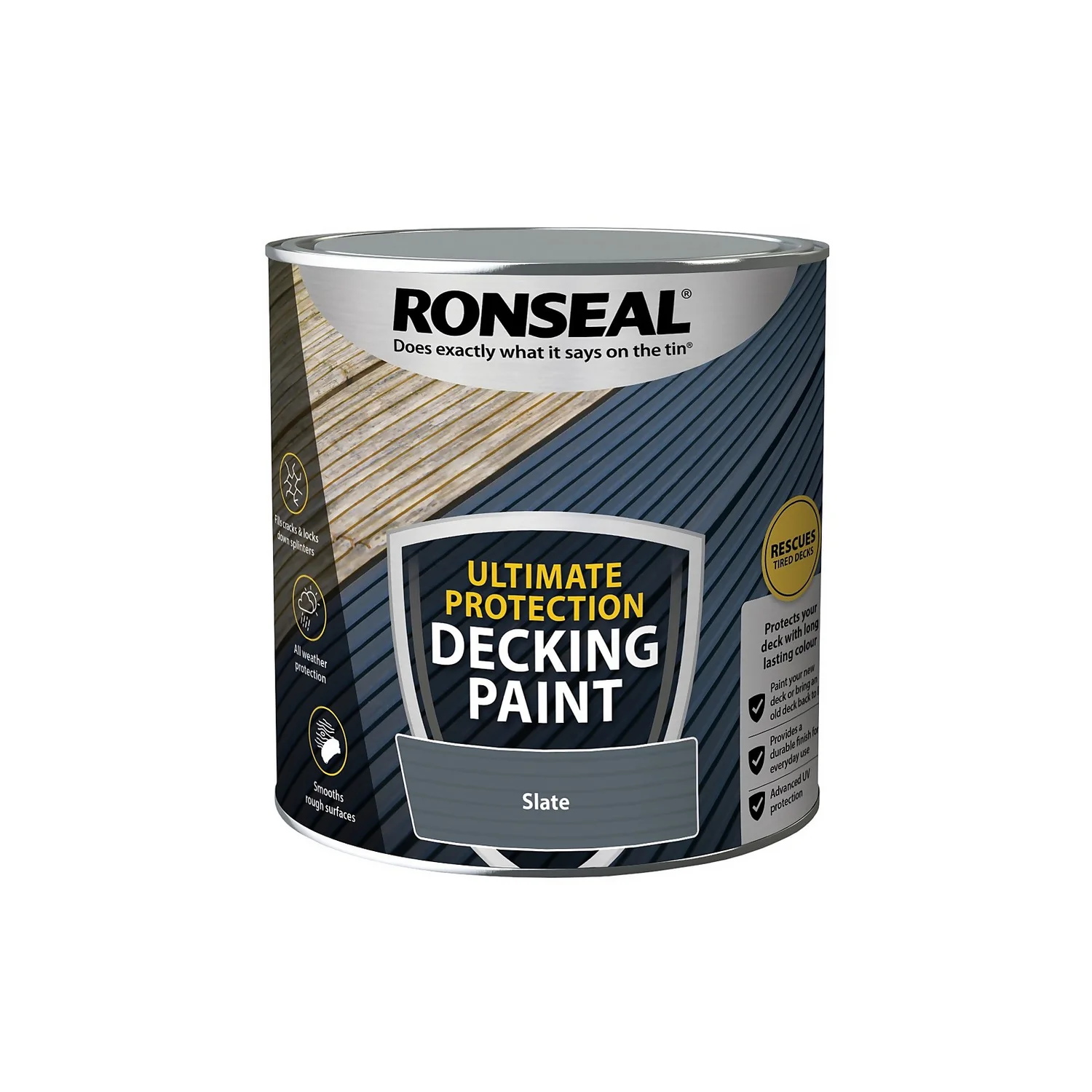 Ronseal Ultimate Protection Decking Paint Slate - 2.5L Ronseal Ultimate Protection Decking Paint Slate - 2.5L -Keter Store 12889267 7014942291500042