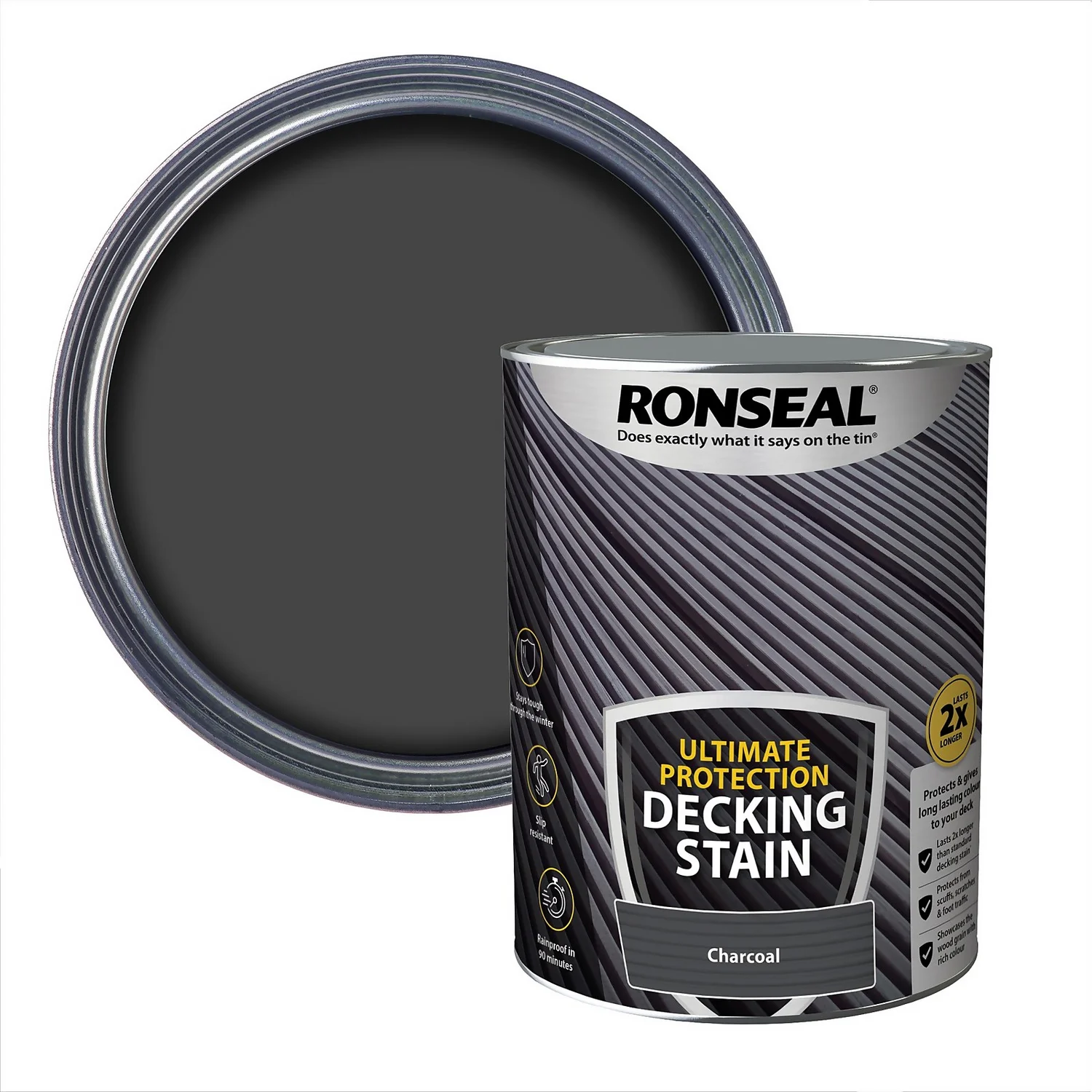 Ronseal Ultimate Protection Decking Stain Charcoal - 5L Ronseal Ultimate Protection Decking Stain Charcoal - 5L -Keter Store 12889273 1604949798249868