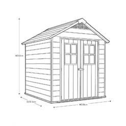 Keter Newton 7.5 X 7ft Outdoor Plastic Garden Storage Shed - Brown -Keter Store 12909854 1554845876068481