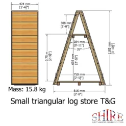 Shire Small Triangular Log Store Tongue And Groove -Keter Store 13082825 2104862456565036