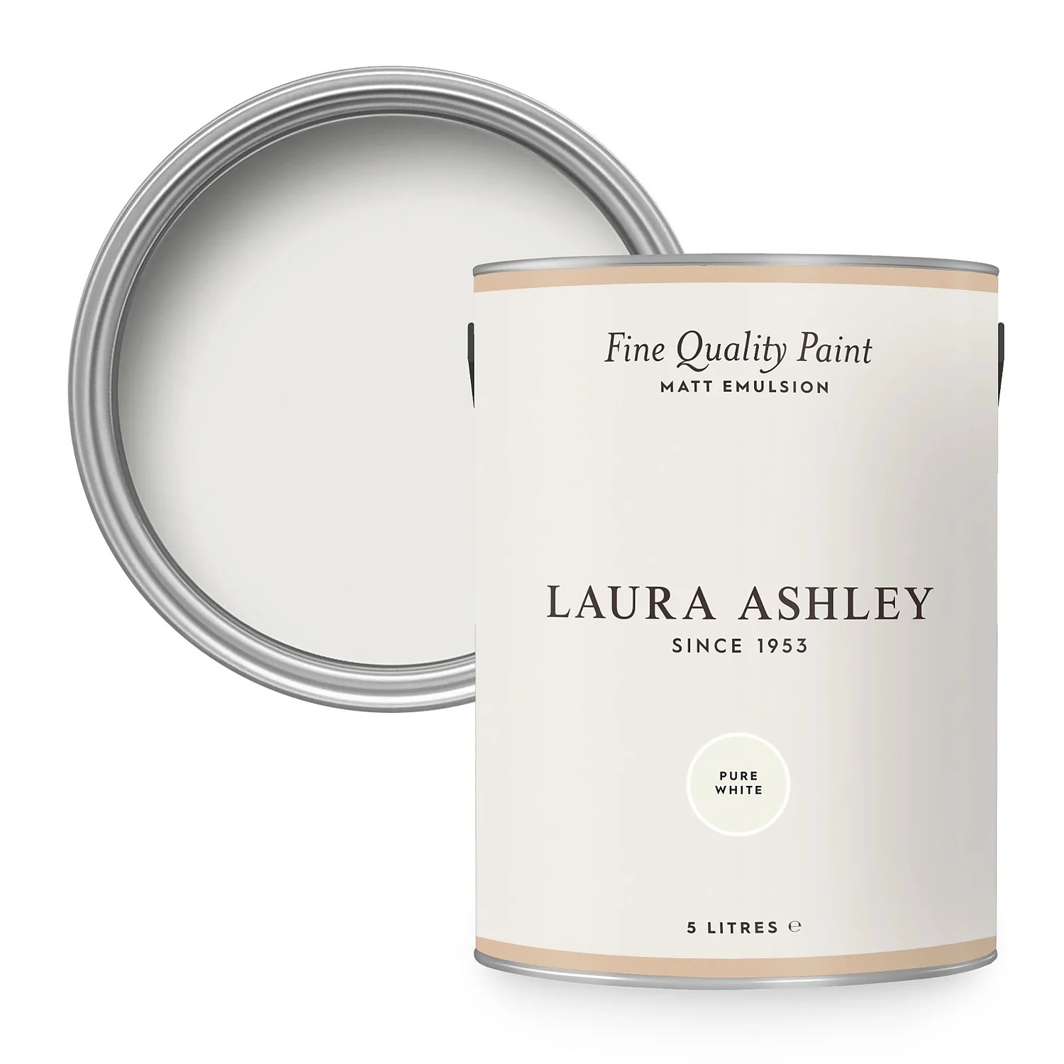 Laura Ashley Matt Emulsion Paint Pure White - 5L Laura Ashley Matt Emulsion Paint Pure White - 5L -Keter Store 13134714 1664939285082985
