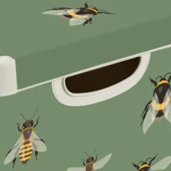Curver Stockholm Bees Deco Storage Box - Green - 22L -Keter Store 13169626 5564898511804807